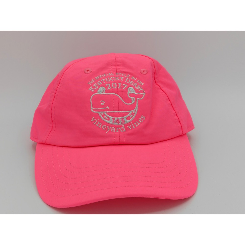 Vineyard Vines 2017 Kentucky Derby Hat Neon‎ Pink Adjustable Baseball Cap Whale